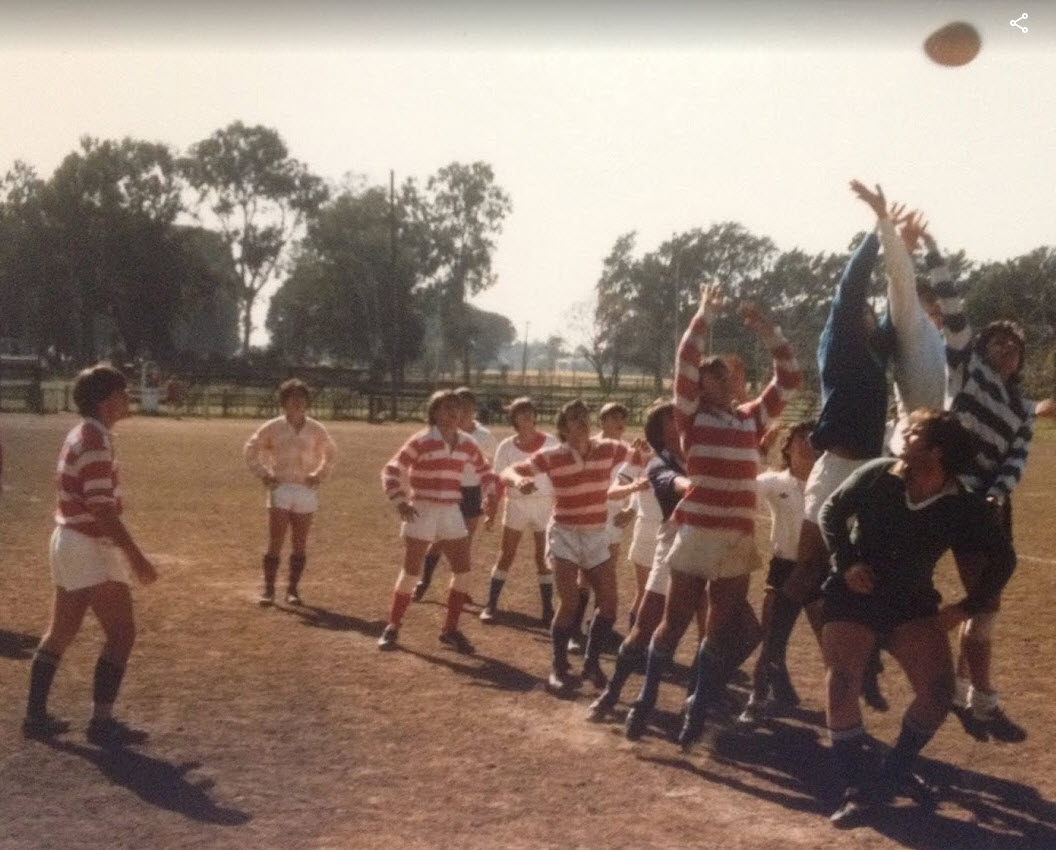 Pablo ANTONINI - Hugo BOGETTI - Rodrigo CALEGARI - Juan Ignacio SERRA -  Colegio San Miguel  - St.Brendan's College  - Rugby -  () Photo by:  | Siuxy Sports 1985-10-10