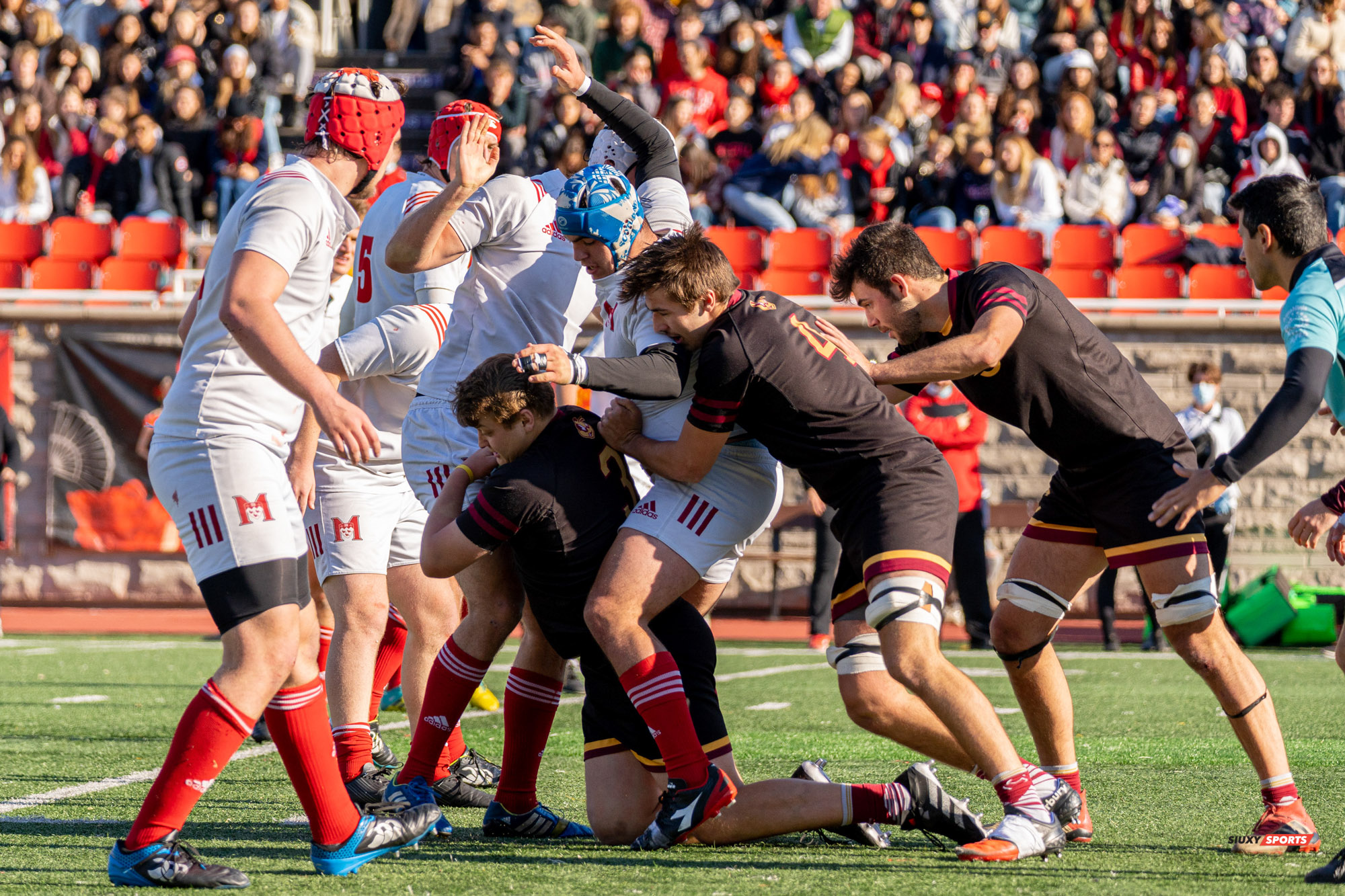 Thomas ARTMANN - Laurence-Olivier BELLEY - Cameron POUW -  Université McGill - Université Concordia - Rugby -  (#McGillvsConcordiaFinalsM) Photo by:  | Siuxy Sports 2021-11-06