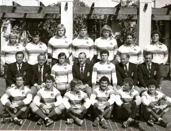 Marcelo CAMPO - Adolfo CAPPELETTI - Alejandro CUBELLI - Alejandro IACHETTI - Marco IACHETTI - Ricardo LANDAJO - Marcelo LOFFREDA - Rafael MADERO - Fernando MOREL - Hugo NICOLA - Javier PÉREZ COBO - Tomas PETERSEN - Hugo PORTA - Enrique RODRÍGUEZ - Hector SILVA - Alfredo SOARES GACHE - Gabriel TRAVAGLINI - Ernesto URE -  Selección Argentina de Rugby XV -  - Rugby - Equipo Sudamerica XV () Photo by:  | Siuxy Sports 1980-04-10