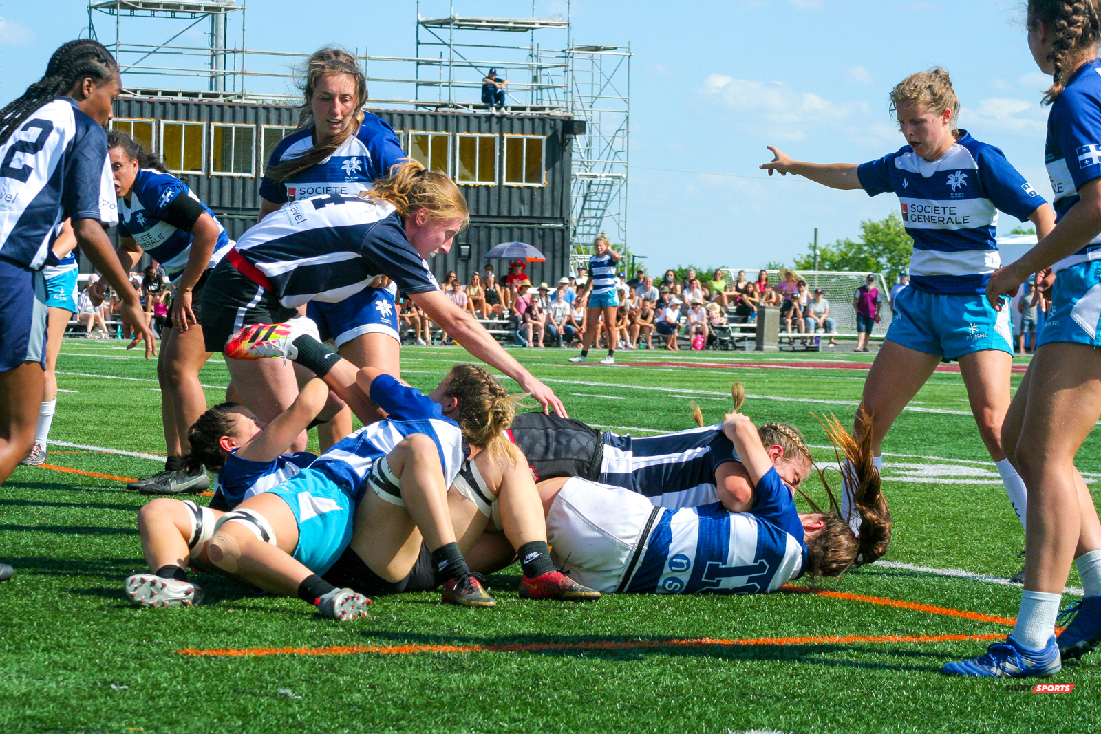 Marie-Pier FAUTEUX - Brianna MILLER -  Équipe féminine - Rugby Québec - Ontario Blues (w) - Rugby -  (#RUGBYFEMQCVON2022REELA2) Photo by: Thomas Alem-Lebel | Siuxy Sports 2022-07-02