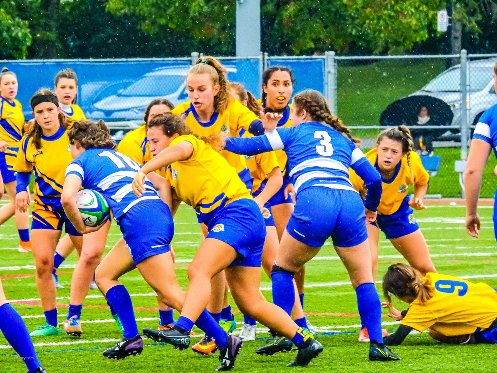 Laïka BISSONNETTE - Catherine Ann BLENKHORN - Olivia MILLER - Nikita MURRAY -  College John Abbott - College Dawson - Rugby -  (#AbbottvsDawsonW2021) Photo by:  | Siuxy Sports 2021-10-03