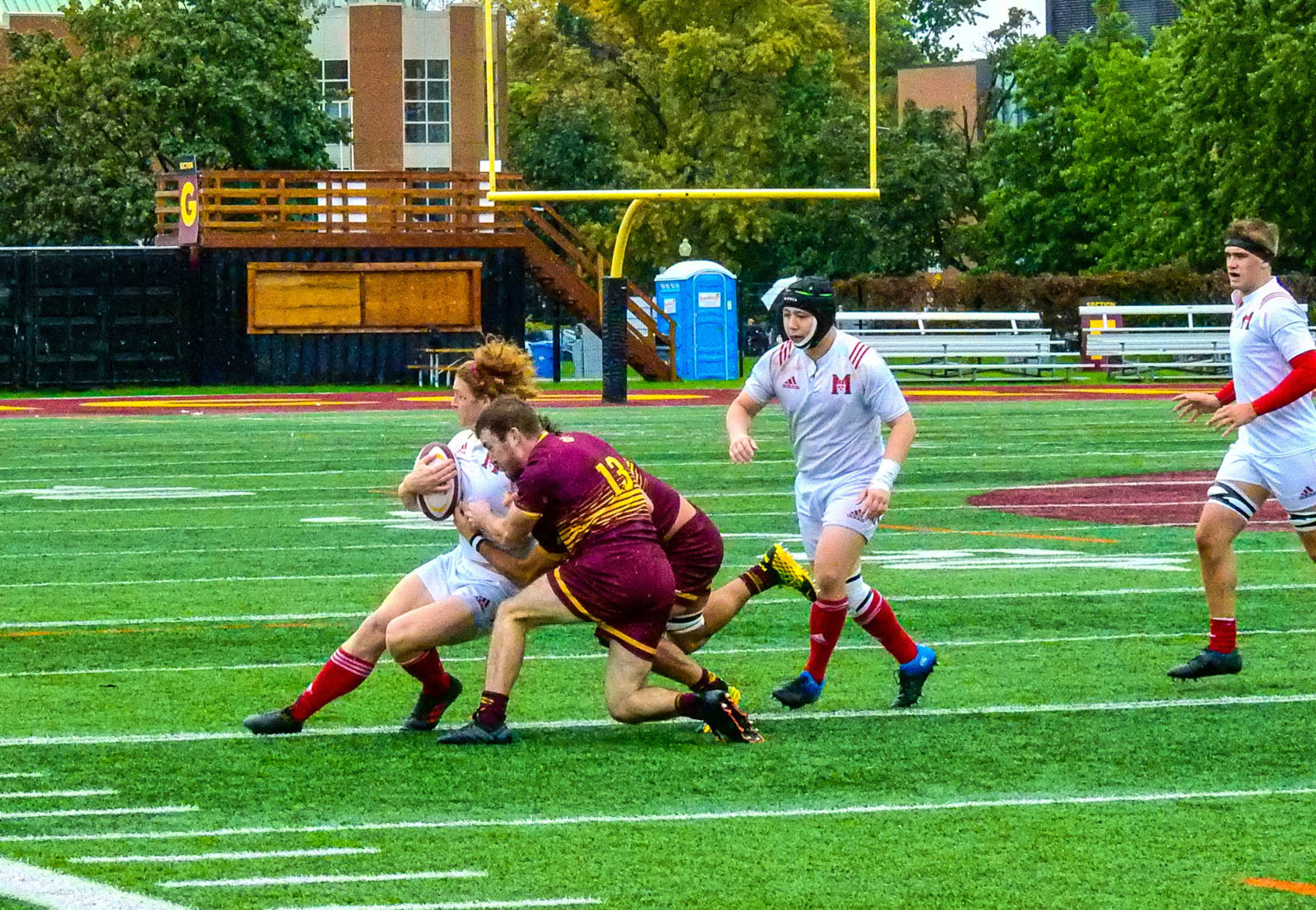Brendan MACKENZIE - Jack TUCKER - Patrick YOUNG -  Université Concordia - Université McGill - Rugby -  (#ConcordiaVsMcGill2021) Photo by:  | Siuxy Sports 2021-10-02