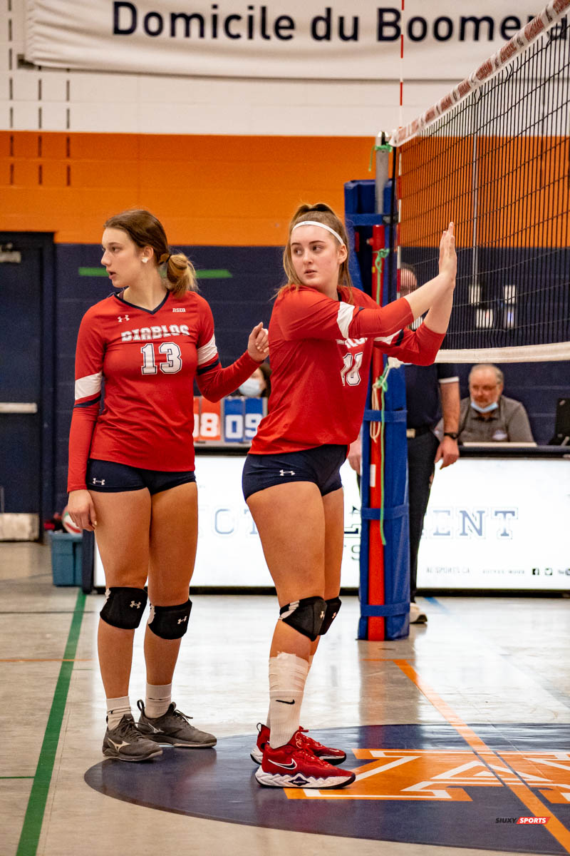 Kamélia RODRIGUE - Laura THIBAUDEAU -  Cégep André Laurendeau - Cégep Trois-Rivières - Volleyball - André Laurendeau vs Trois Rivières - Volley (#BoomerangVsDiablos2022) Photo by:  | Siuxy Sports 2022-02-20