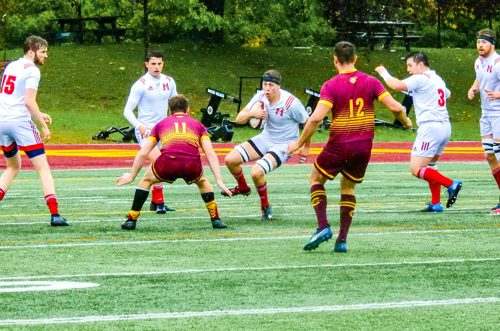 Owen CUMMING - Elliot DESCARREAUX - Ian MCDOWELL - Patrick YOUNG -  Université Concordia - Université McGill - Rugby -  (#ConcordiaVsMcGill2021) Photo by:  | Siuxy Sports 2021-10-02