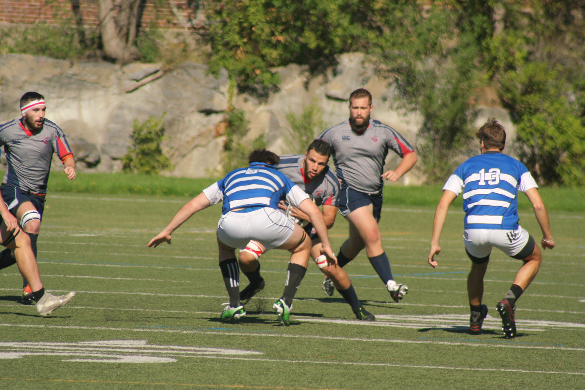 Jean-François BLANCHETTE - Jonathan FORTUNAT - Nicolas MERCIER - Gelel REZIG -  Université de Montréal - ÉTS (École de technologie supérieure) - Rugby -  (#UdeMvsETS) Photo by:  | Siuxy Sports 2021-09-19