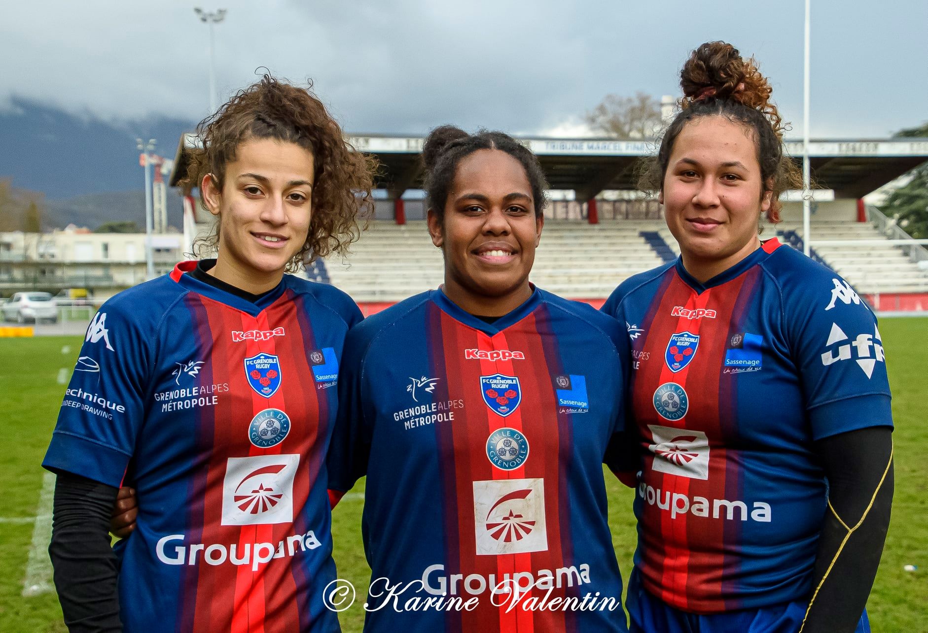 Lison AGRIODOS - Makarita BALEINAGODO - Téani FELEU -  FC Grenoble Rugby -  - Rugby -  (#GrenobleVsBobigny2021Mar) Photo by: Karine Valentin | Siuxy Sports 2021-03-15