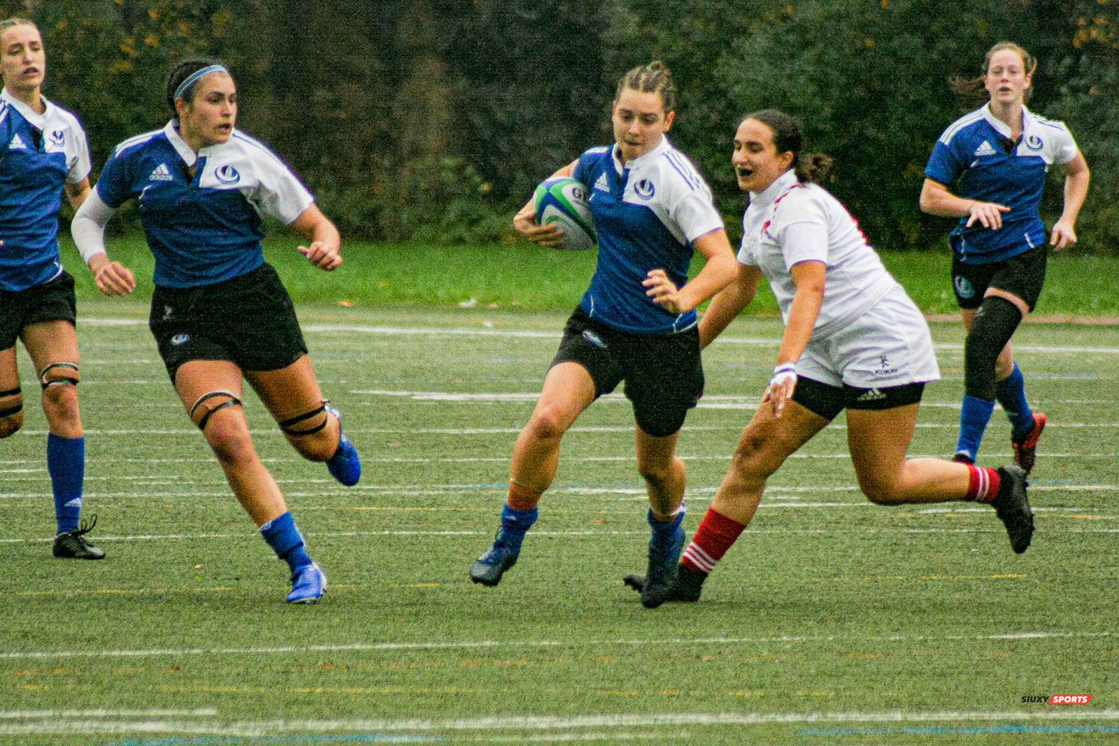 Eleni ALBANIS - Camille BANNAY - Marie-Éve BÉLANGER - Alex-Ann GAGNÉ -  Université de Montréal - Université McGill - Rugby -  (#UdMvsMcGill2021w) Photo by:  | Siuxy Sports 2021-10-16