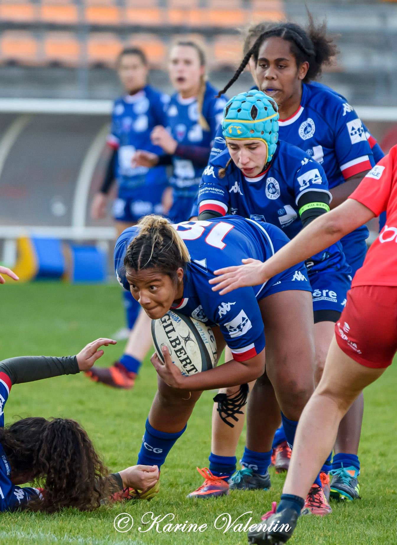 Makarita BALEINAGODO - Océane MILLO CHEVREY - Ambre MWAYEMBE -  FC Grenoble Rugby - Blagnac - Rugby -  (#GrenobleVsBlagnac2021) Photo by: Karine Valentin | Siuxy Sports 2021-11-21