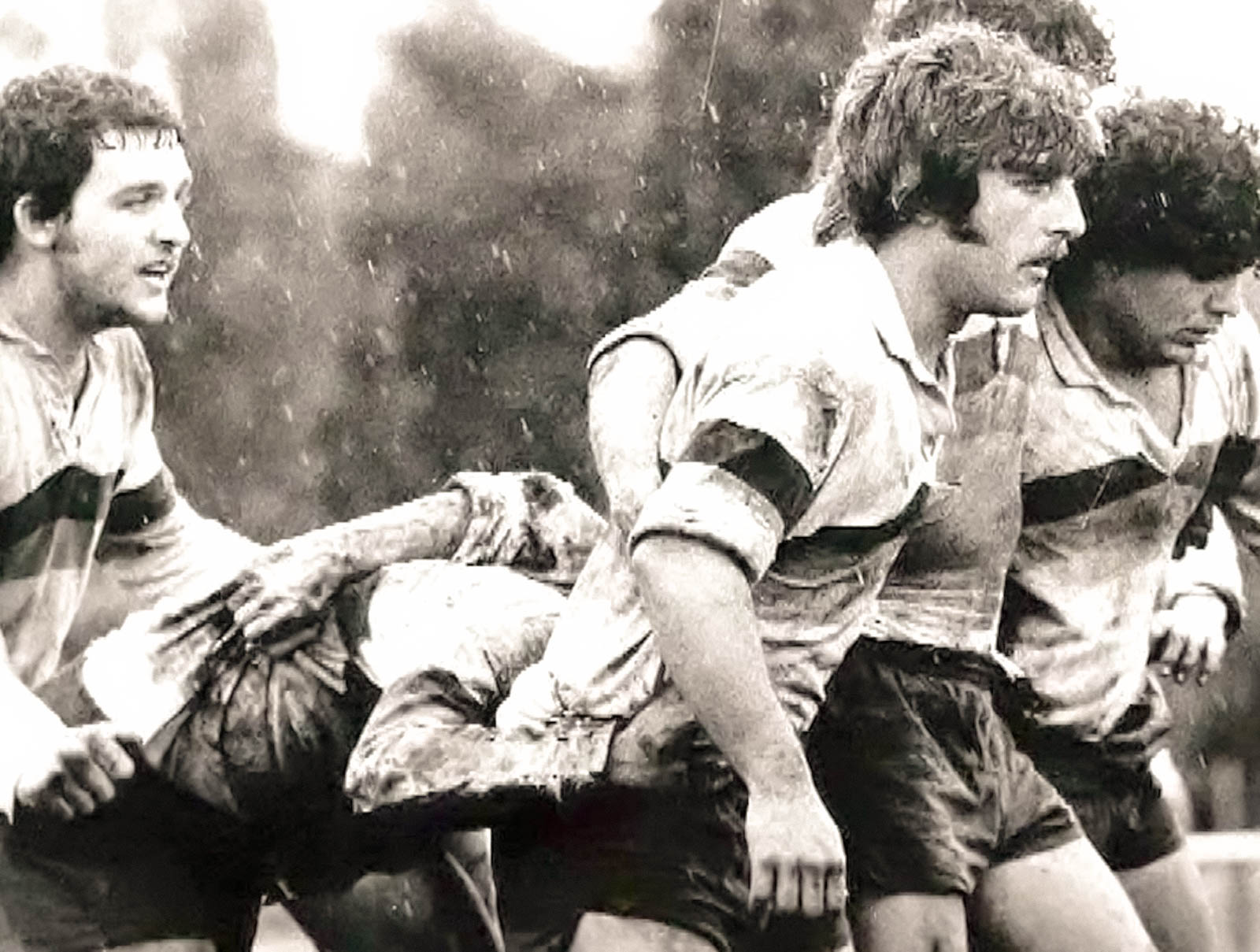 Esteban BONAVENTURA - Leonardo GONZALEZ - Juan Carlos LISTA -  Los Cedros -  - Rugby - El poderoso scrum de Los Cedros (#AscensoCedros1983) Photo by:  | Siuxy Sports 1983-10-01