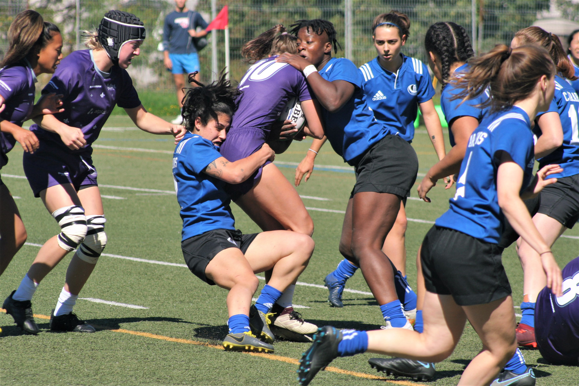 Camille BANNAY - Ngalula FUAMBA - Kayla OUELLET -  Université de Montréal - Bishop's University - Rugby -  (#UdeMvsBishopW2021) Photo by:  | Siuxy Sports 2021-09-19