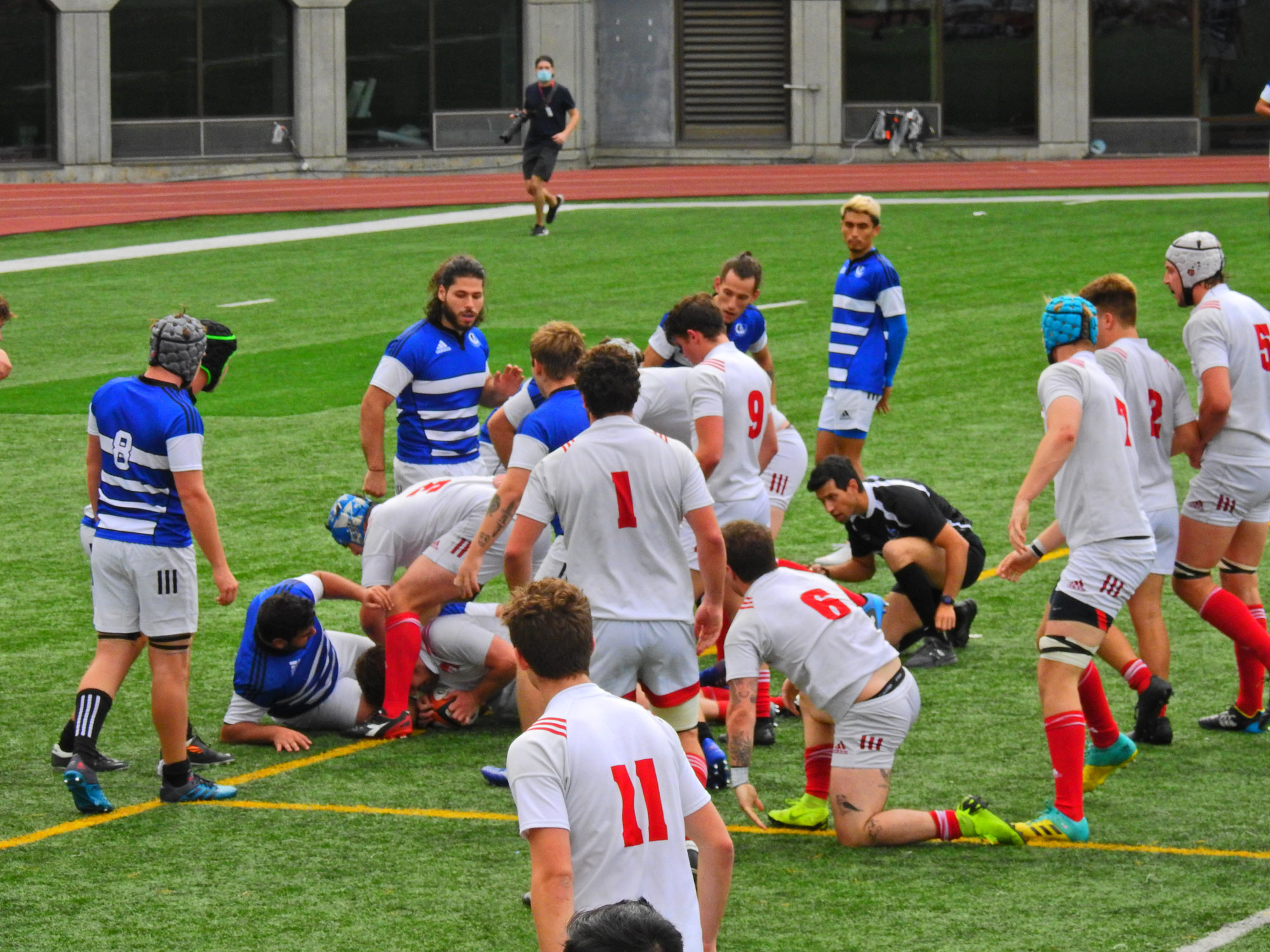 Owen CUMMING - Neos DIONISOPOULOS - Antonin MAYNE - Thomas RICHARDS - Diego TORRES -  Université de Montréal - Université McGill - Rugby -  (#McGillvsUdeM) Photo by:  | Siuxy Sports 2021-09-11