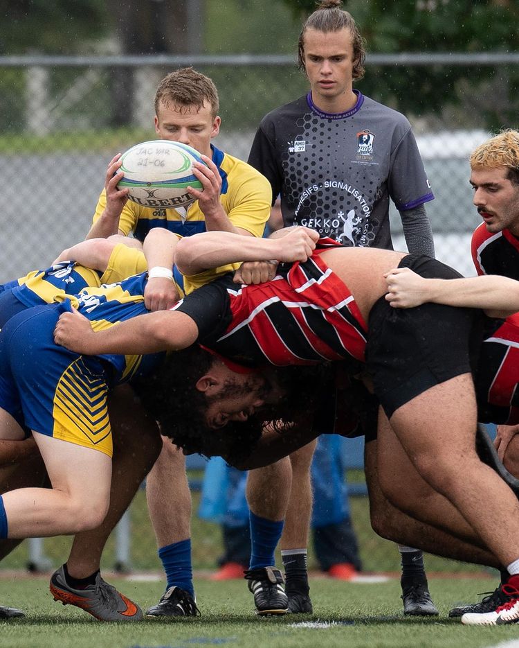 Agustin APARDIAN TAVIDIAN - Finn ARMSTRONG - Romain SAUVÉ -  College John Abbott - Cégep Vanier - Rugby - RSEQ RUGBY Masc - JOHN ABBOTT COLLEGE (55) VS (0) Vanier College (#RSEQRugbyMJACvVan2022ReelA) Photo by: Tarek Azizi | Siuxy Sports 2022-09-18