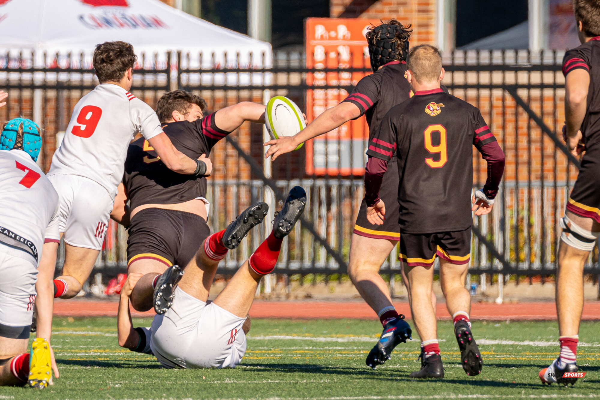 Victor DION - Dylan MACDONALD - Justin SAVOIE-DAVIES -  Université McGill - Université Concordia - Rugby -  (#McGillvsConcordiaFinalsM) Photo by:  | Siuxy Sports 2021-11-06
