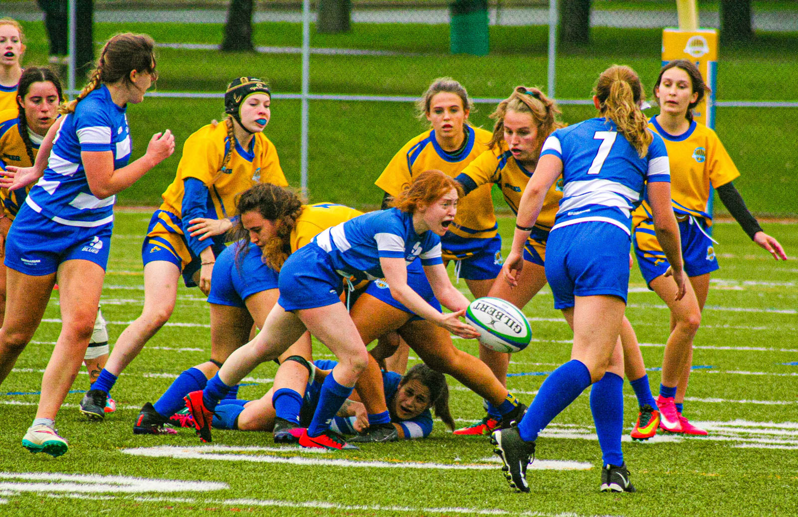 Olivia MILLER - Lauren MURPHY - Peyton STOCK -  College John Abbott - College Dawson - Rugby -  (#AbbottvsDawsonW2021) Photo by:  | Siuxy Sports 2021-10-03