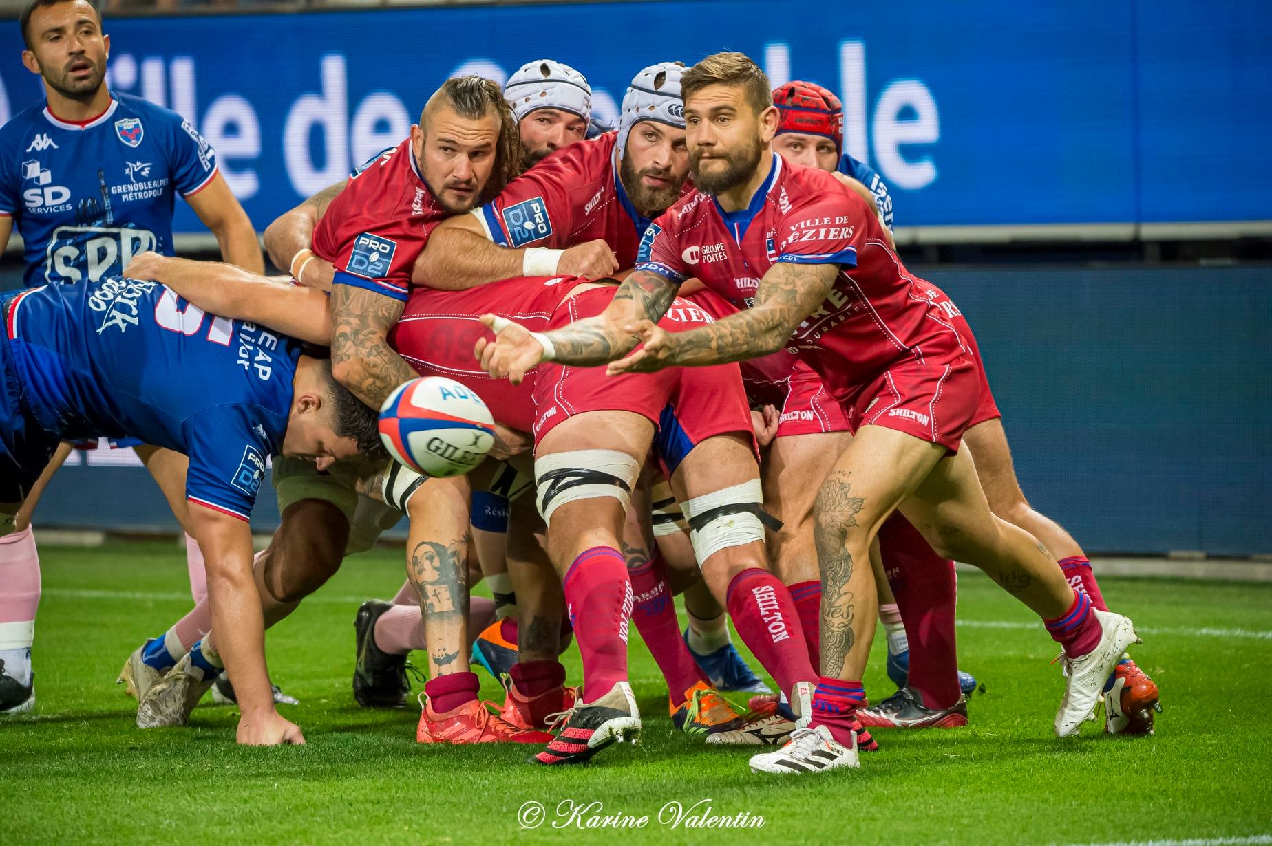Thibaut BISMAN - Clément BITZ - Pierrick GUNTHER -  FC Grenoble Rugby - AS Béziers Hérault - Rugby - FC Grenoble Rugby vs. AS Béziers Hérault (#FCGvsASBHoct2021) Photo by: Karine Valentin | Siuxy Sports 2021-10-15