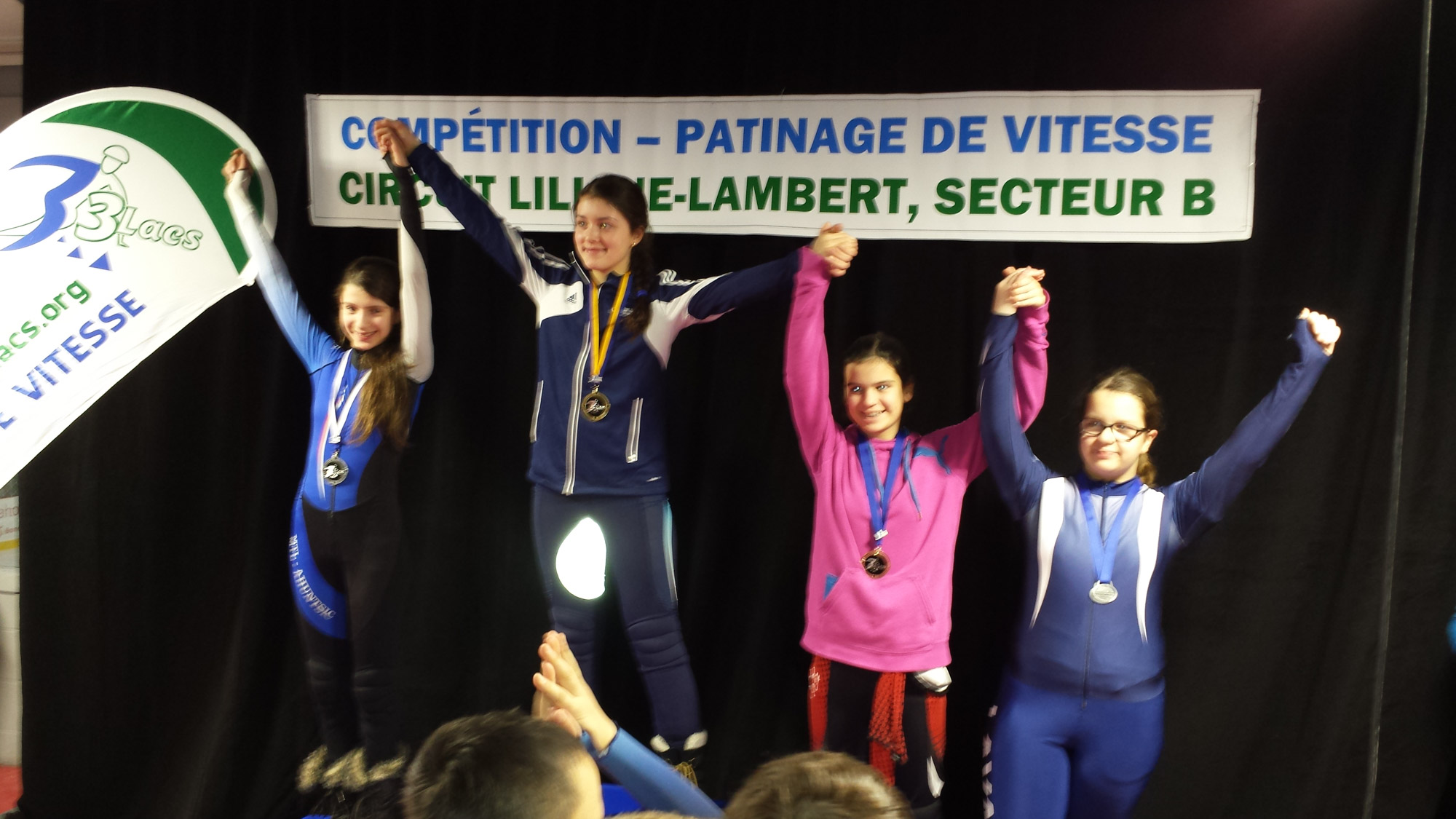 Sophie ALCHOURRON -  Club de patinage de vitesse Montréal-Gadbois -  - Speed skating (short track) - Première place pour Sophie () Photo by:  | Siuxy Sports 2014-02-02