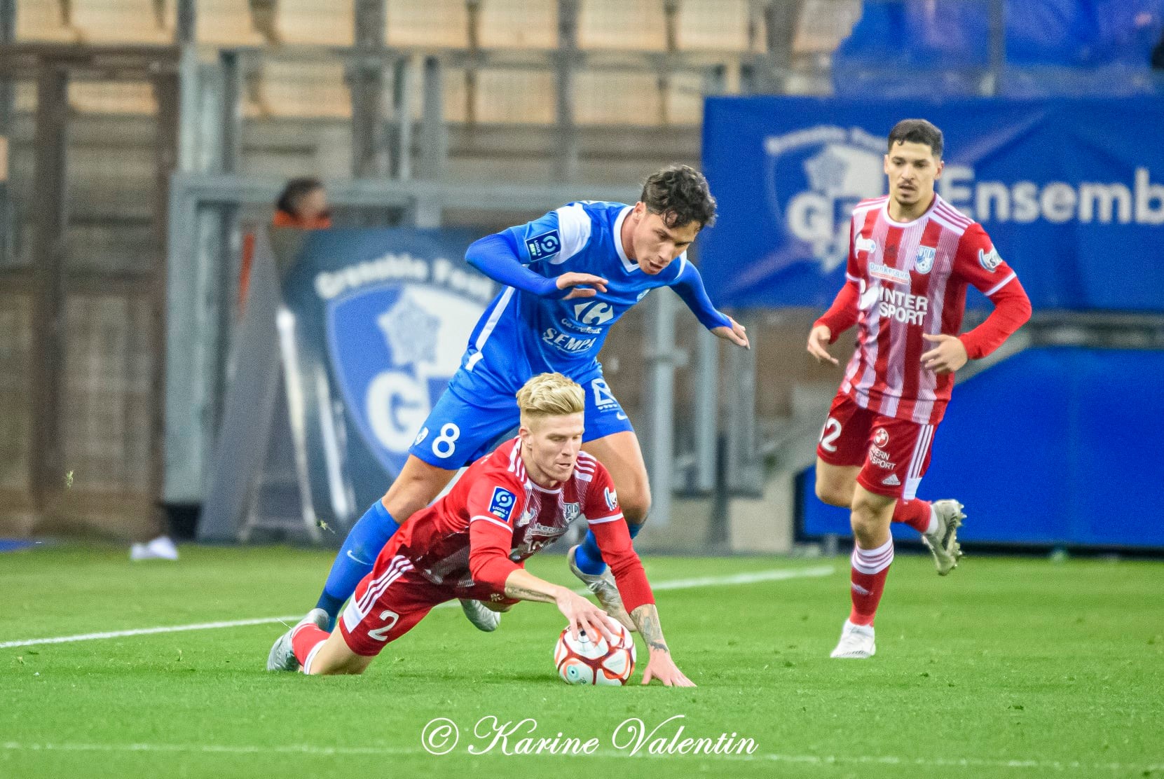 Anthony BELMONTE - Emeric DUDOUIT - Mohamed OUADAH -  Grenoble Foot 38 - US du Littoral de Dunkerque - Soccer - GF38 vs USLD (#GF38vsUSLD2021nov) Photo by: Karine Valentin | Siuxy Sports 2021-11-06