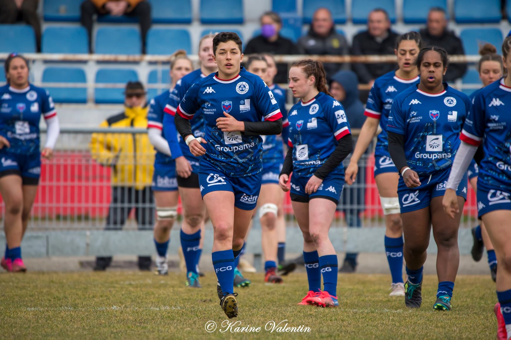 Emma GALLAGHER - Taïna MAKA - Emma POULAT - Florine THIRON -  FC Grenoble Rugby -  - Rugby - Grenoble Amazones vs ASM Romagnat (#FCGVsASMRomagnat2022) Photo by: Karine Valentin | Siuxy Sports 2022-02-06