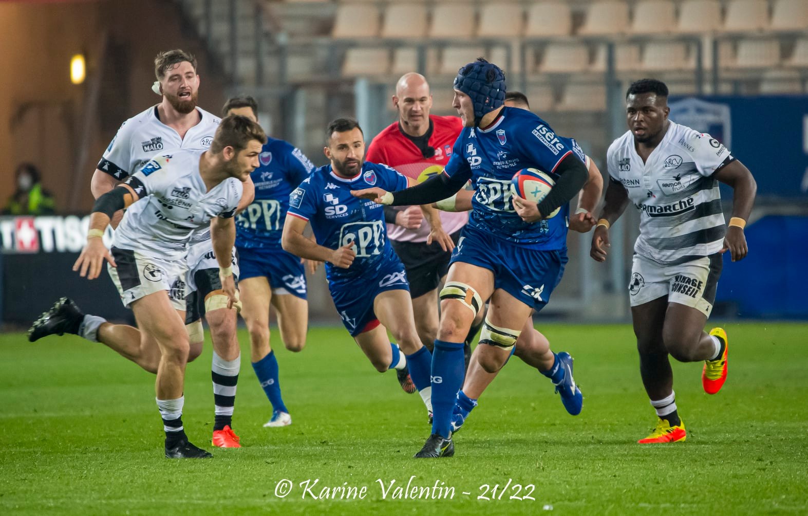 Andy BORDELAI - José MADEIRA - Darren O'SHEA - Maëlan RABUT -  FC Grenoble Rugby - RC Vannes - Rugby - Grenoble Vs Vannes (#FCGvsRCVjan2022) Photo by: Karine Valentin | Siuxy Sports 2022-01-14