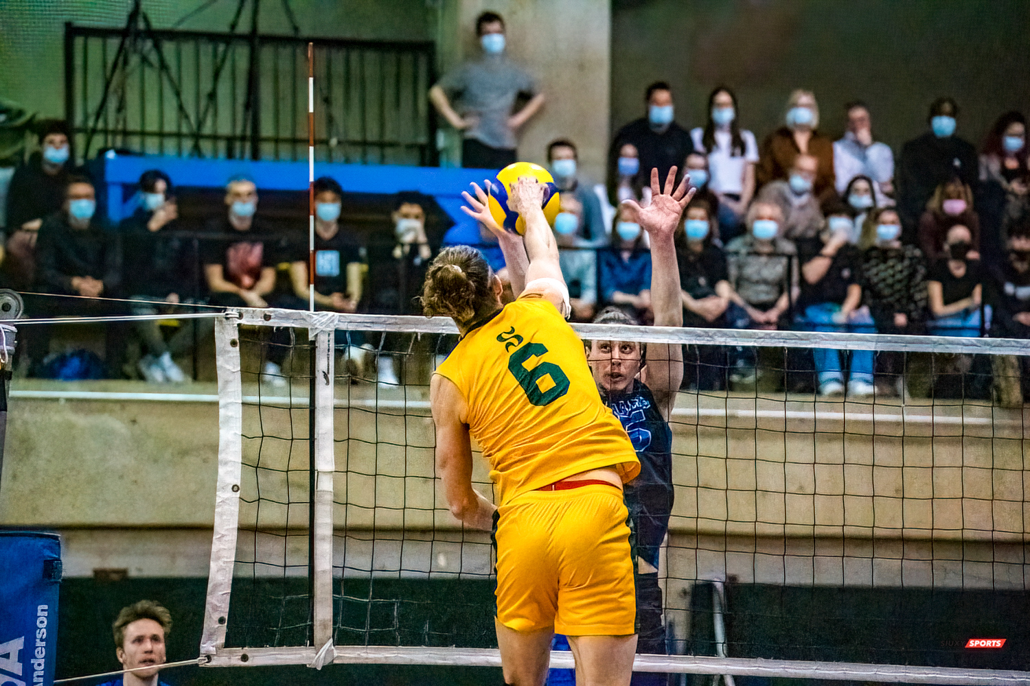 Guillaume BISSON - Yoan DAVID -  Université de Montréal - Université de Sherbrooke - Volleyball - Université de Sherbrooke (3) vs Université de Montréal (1) - Final 1 2022 (#VertOrVsCarabinsFinal1M) Photo by:  | Siuxy Sports 2022-03-19