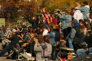 Happy crowd at Concordia