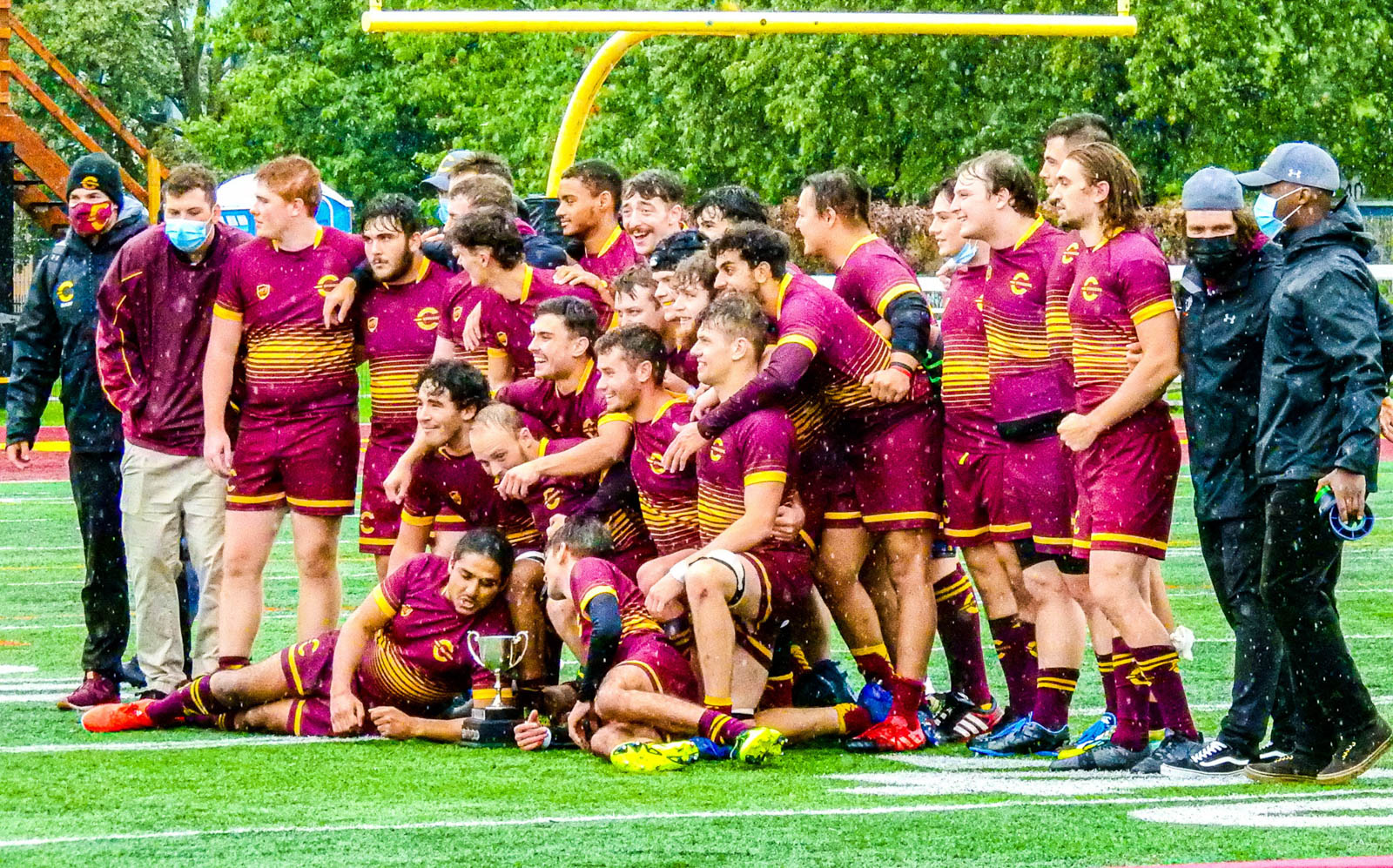 Jabu ADONGO - Mohamed ALMOALLIM - Laurence-Olivier BELLEY - Sean D'ALESIO - Arthur DU CHAFFAUT - Dylan MACDONALD - Aidan MCMULLAN - Luca MILNE - Justin SAVOIE-DAVIES - Jean-Christophe VINETTE - Tye WALLACE -  Université Concordia -  - Rugby -  (#ConcordiaVsMcGill2021) Photo by:  | Siuxy Sports 2021-10-02