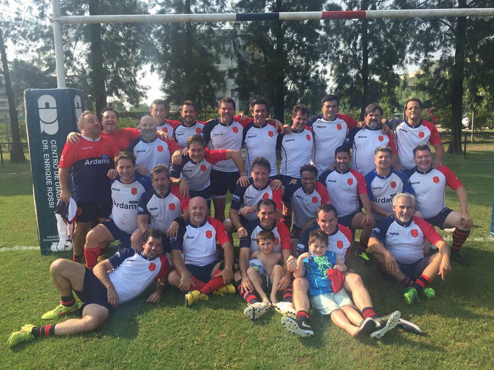 Guido BELLAGAMBA - Hernan BENNETT - Santiago DELUCA - Cristian DENIARD - Mariano FERRO - Alejandro GAMBOA - Alejandro GARCIA - Jorge LACAVA -  Asociación Deportiva Francesa -  - RugbyV - Veteranos 2016 () Photo by:  | Siuxy Sports 2016-12-03