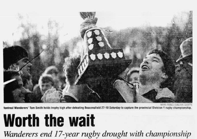 Tom SMITH -  Montreal Wanderers Rugby Football Club -  - Rugby -  () Photo by:  | Siuxy Sports 1974-11-01