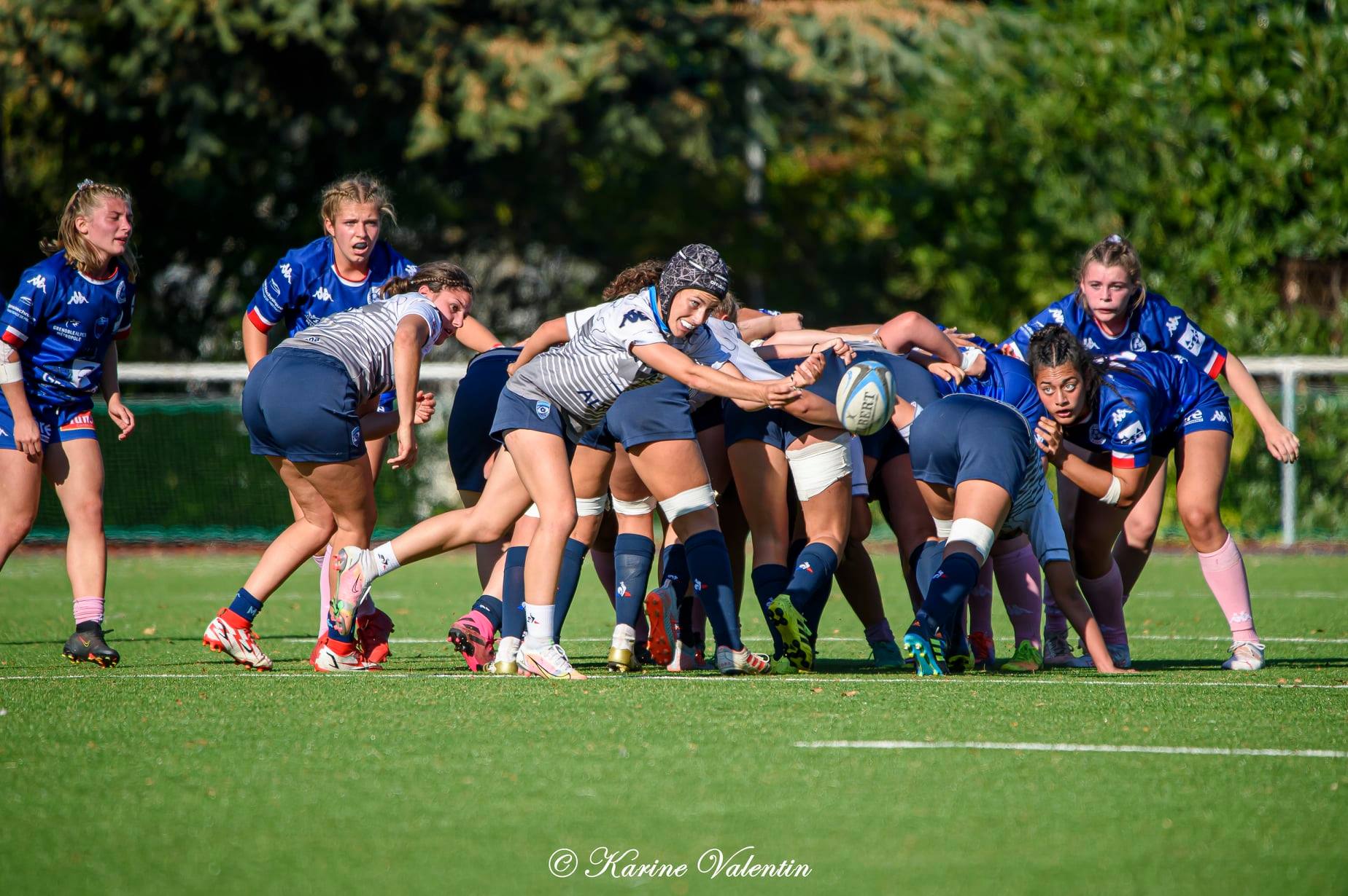 Taïna MAKA - Romane PELLEGRINI -  FC Grenoble Rugby - Montpellier Hérault Rugby - Rugby - FC Grenoble VS Montpellier U18 (#GrenobleVsMontpll2021octU18) Photo by: Karine Valentin | Siuxy Sports 2021-10-18