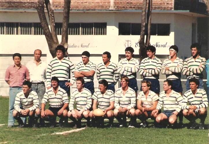 Daniel FERRARO - Ricardo GARIBOTTI - Marcelo GARIMALDI - Alberto MAIER - Mauro MAIOLA - Marcelo RIGHENTINI -  Club San Fernando -  - Rugby - Sanfer - Hurling 12-09-1987 () Photo by:  | Siuxy Sports 1987-09-12