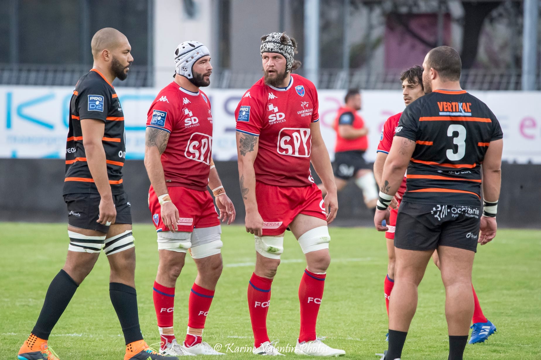 Steeve BLANC-MAPPAZ - Thomas LAINAULT -  Racing Club Narbonnais - FC Grenoble Rugby - Rugby - Narbonne (32) vs (32) Grenoble - 2022 (#NarbonneVsGrenoble2022) Photo by: Karine Valentin | Siuxy Sports 2022-04-15