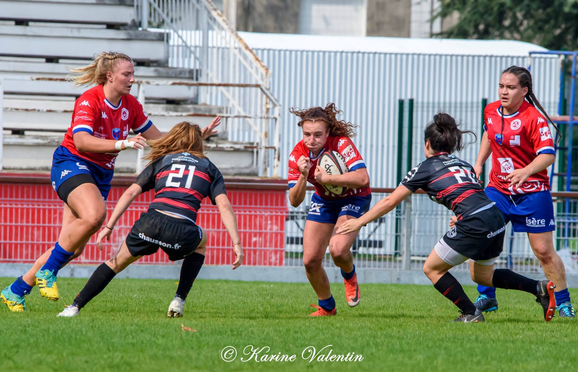 Jade BONNET - Linda HAFSA - Florine THIRON -  FC Grenoble Rugby - Stade Toulousain - Rugby - FC Grenoble VS Toulouse (#GrenobleVsToulouse2021sep) Photo by: Karine Valentin | Siuxy Sports 2021-09-26