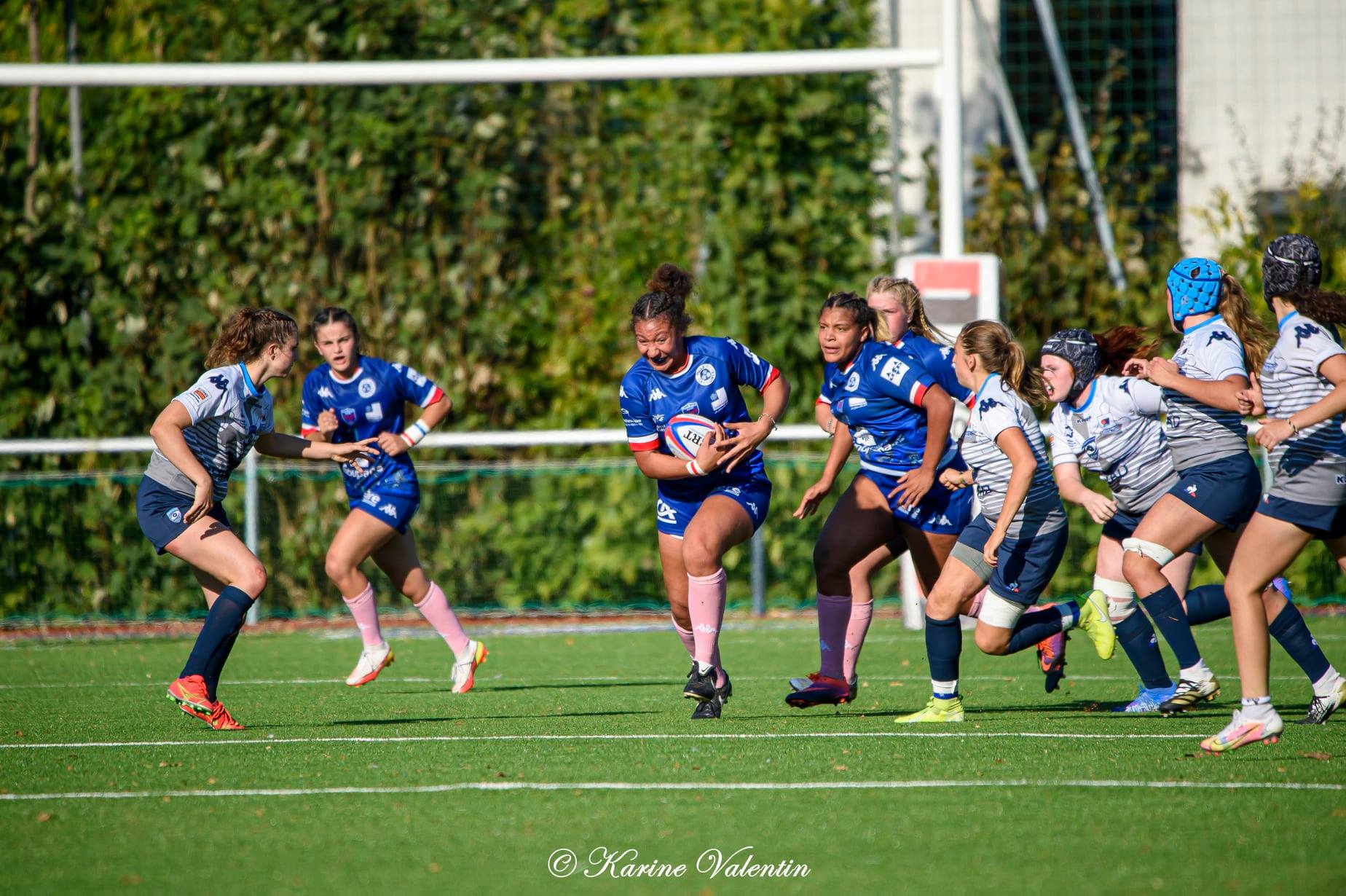 Ambre MWAYEMBE - Enoé NERI -  FC Grenoble Rugby - Montpellier Hérault Rugby - Rugby - FC Grenoble VS Montpellier U18 (#GrenobleVsMontpll2021octU18) Photo by: Karine Valentin | Siuxy Sports 2021-10-18