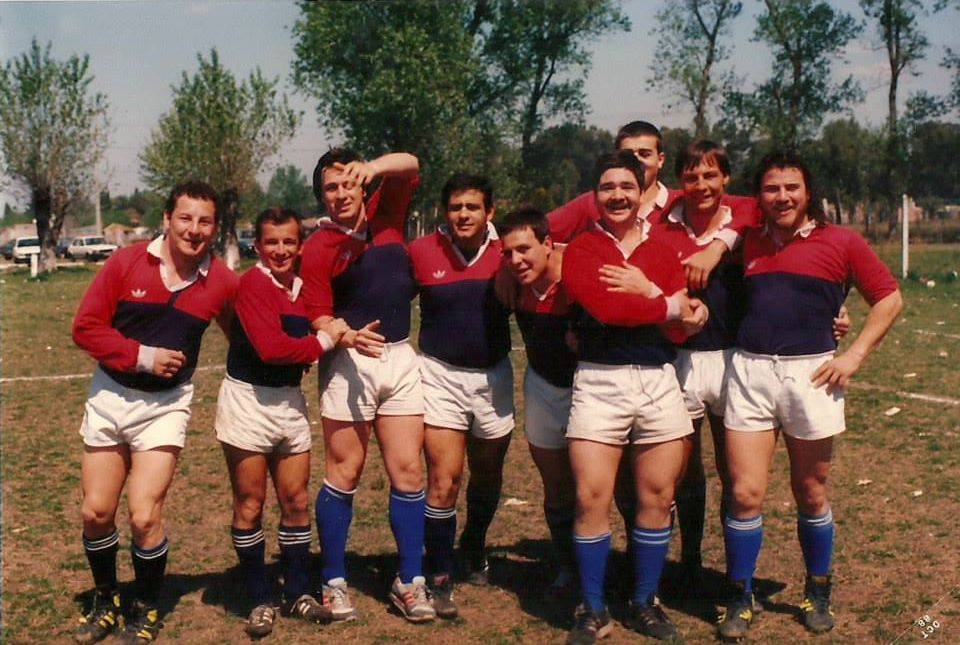 Juan Ignacio BLANCO - Agustin COSCIA - Fabian GUZMAN - Martín LOMBARDERO - Luis RAFFAELLI -  Asociación Deportiva Francesa -  - Rugby - Algun partido en los 80/90s () Photo by:  | Siuxy Sports 1990-06-01