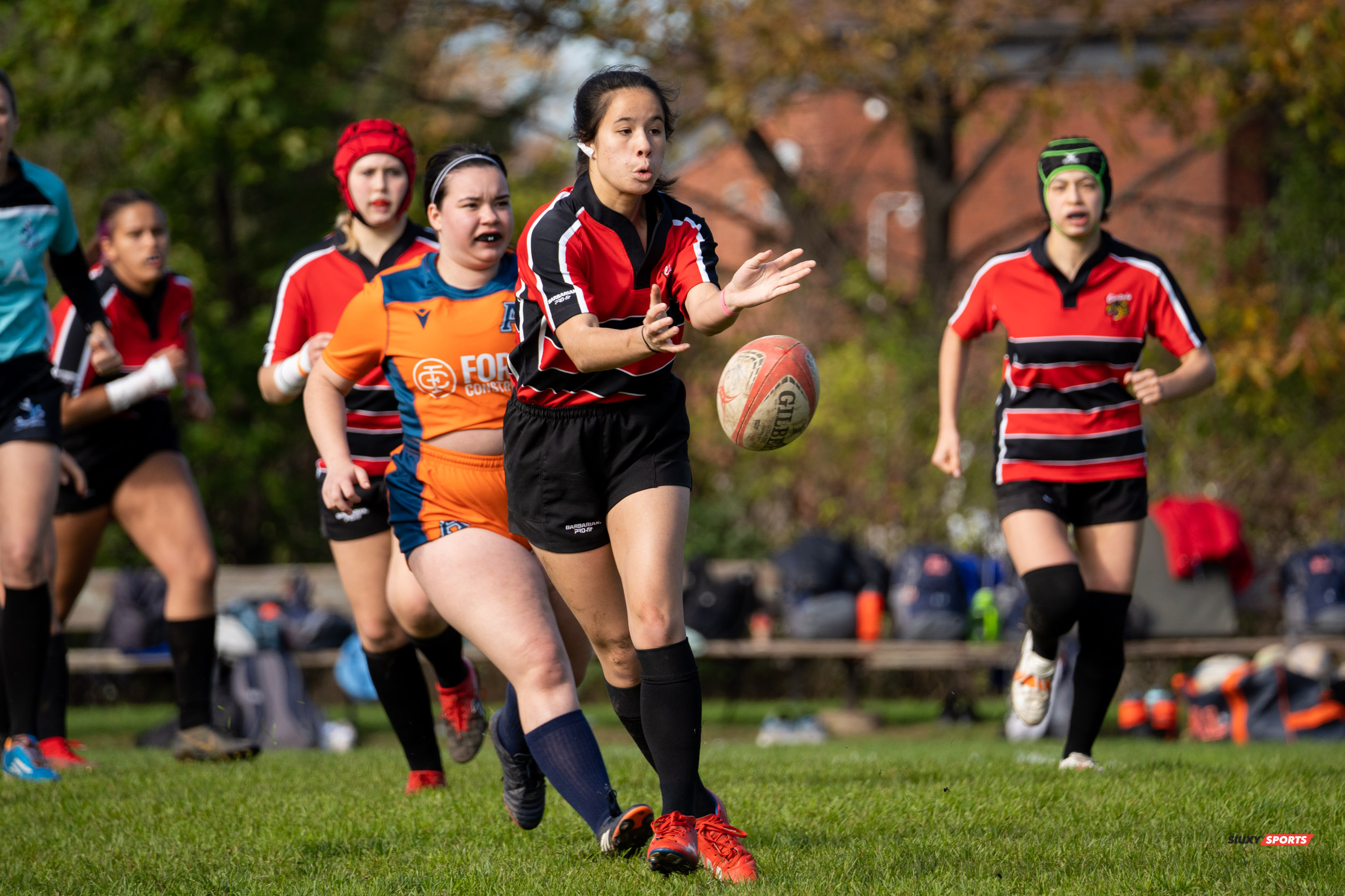 Amélie BLANCHETTE - Isabelle FERRIS - Nao LALANCETTE - Fiona RUDLAND -  Cégep Vanier - Cégep André Laurendeau - Rugby -  (#VanierVsAL2021F) Photo by:  | Siuxy Sports 2021-10-24