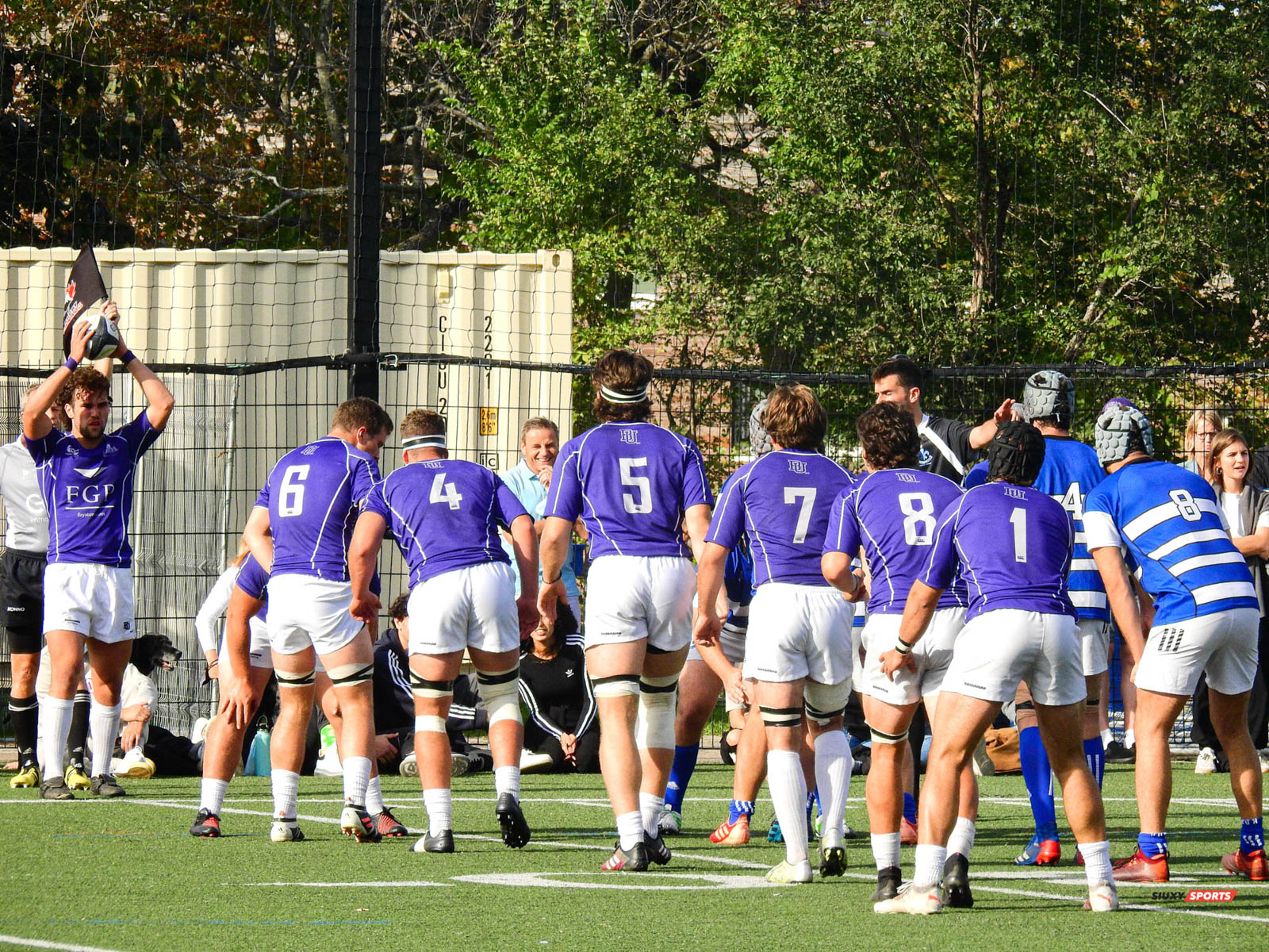 Kai MOORE - Jack PAGE - John WALLACE -  Université de Montréal - Bishop's University - Rugby -  (#UdeMvsBishopM2021) Photo by:  | Siuxy Sports 2021-10-09