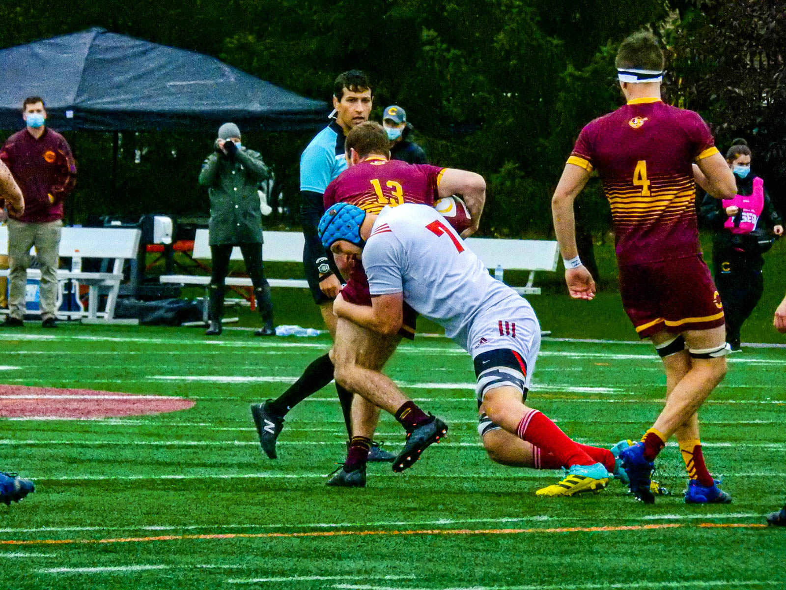 Ben LAURIN - Brendan MACKENZIE - Christopher MICHELETTI - Thomas RICHARDS -  Université Concordia - Université McGill - Rugby -  (#ConcordiaVsMcGill2021) Photo by:  | Siuxy Sports 2021-10-02