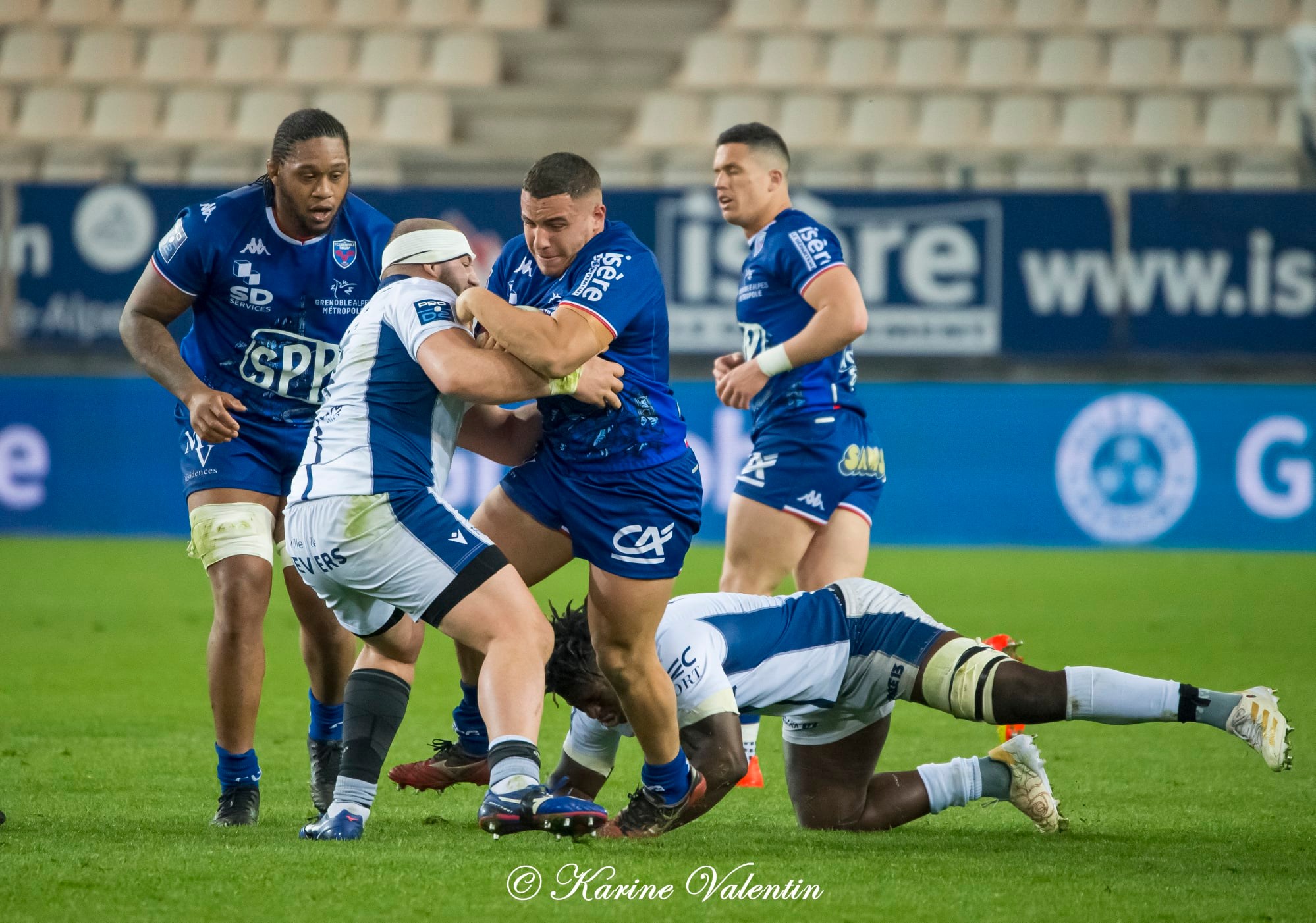 Levi DOUGLAS - Adrien SEGURET -  FC Grenoble Rugby - USON Nevers - Rugby - FC Grenoble Rugby (34) vs USON Nevers (10) - 2022 (#FCGvsUSON2022) Photo by: Karine Valentin | Siuxy Sports 2022-03-04