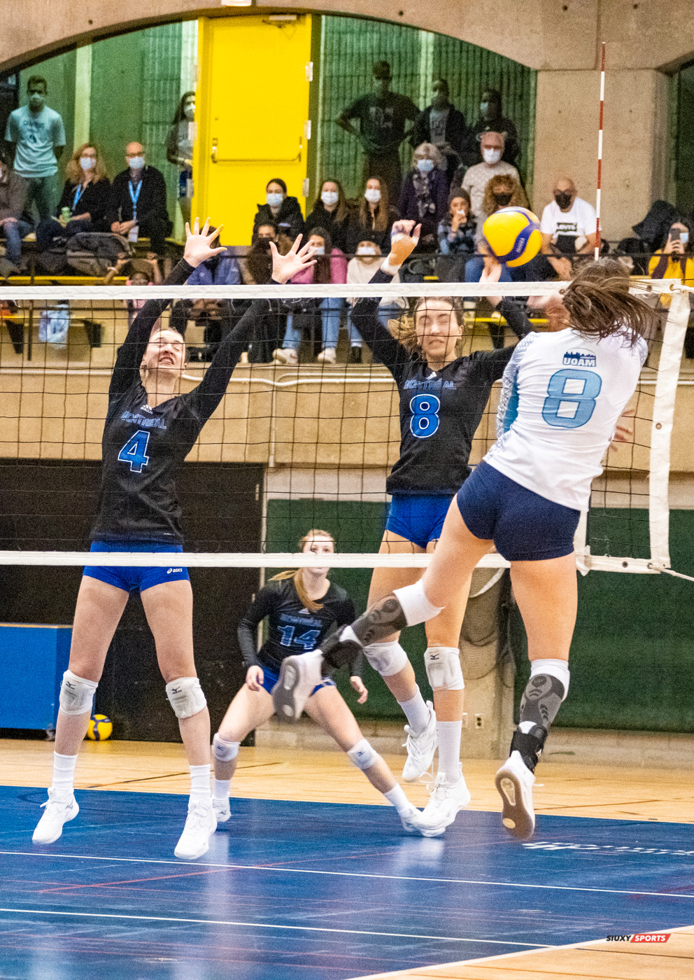Gabrielle ARCHAMBAULT - Florence CLOUTIER - Clémence GLORIEUX -  Université de Montréal - Université du Québec à Montréal - Volleyball - Université de Montréal vs Université du Québec à Montréal - Volleyball Fém (#CrbnsVsCtdns2022VollF) Photo by:  | Siuxy Sports 2022-02-26