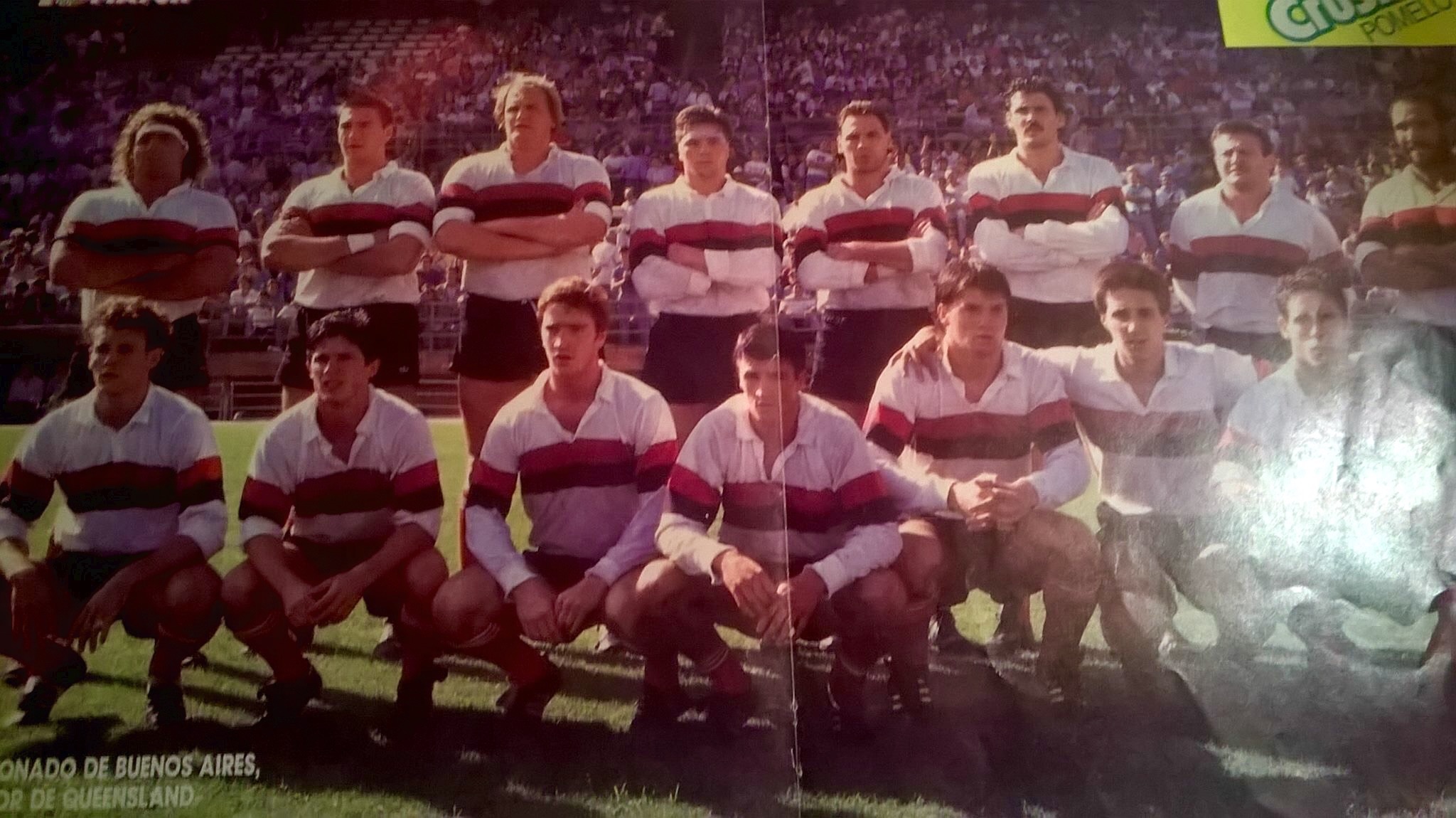 Serafin DENGRA - Alejandro IACHETTI - Marcelo RIGHENTINI - Sebastian SALVAT - Joaquin URIARTE -   -  - Rugby - Urba contra Queensland, marzo 89 en Velez  () Photo by:  | Siuxy Sports 1989-03-24