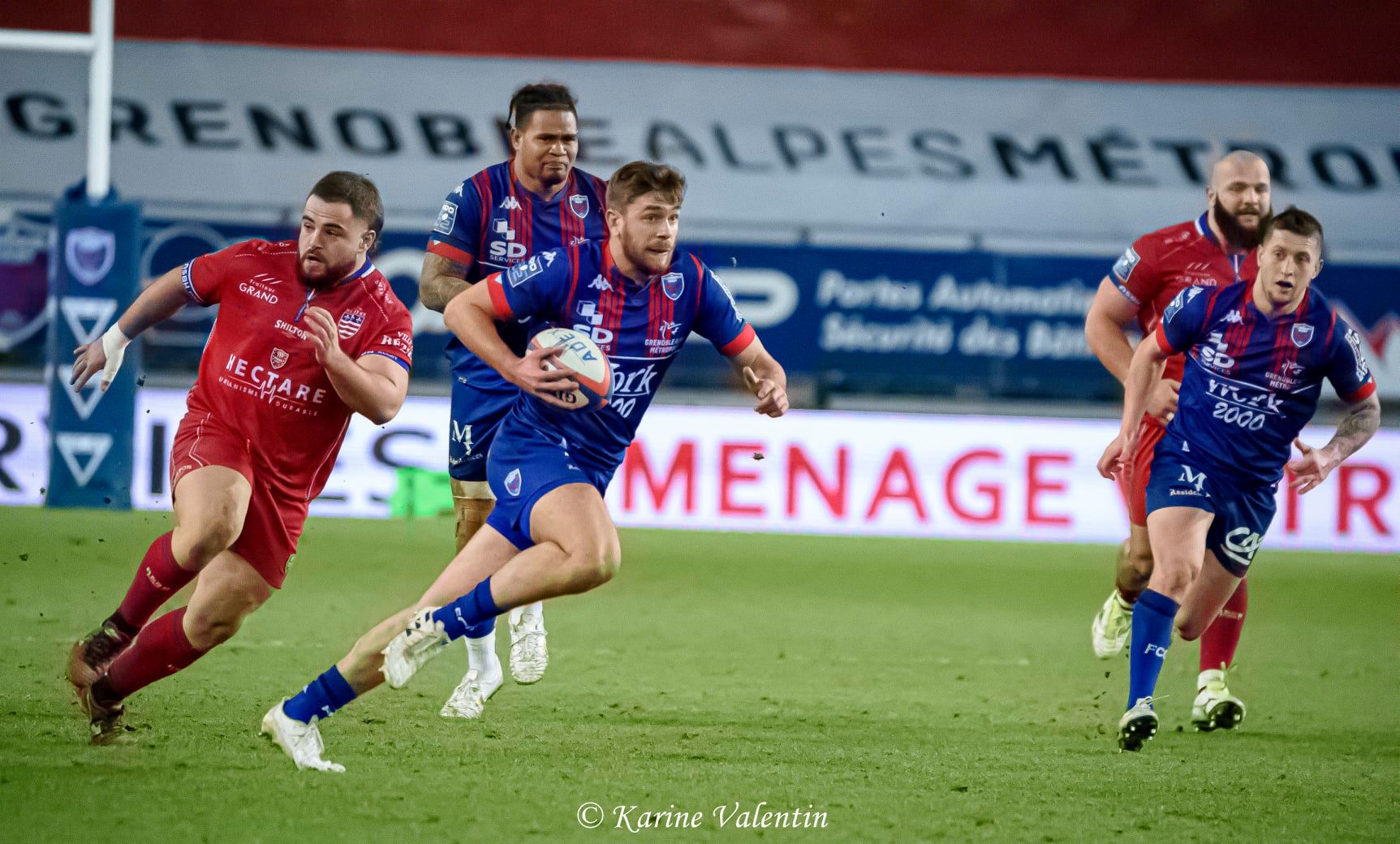 Corentin GLENAT - Zhorzhi SALDADZE -  FC Grenoble Rugby - AS Béziers Hérault - Rugby - FC Grenoble VS ASBH (#GrenobleASBH2021jan) Photo by: Karine Valentin | Siuxy Sports 2021-01-29