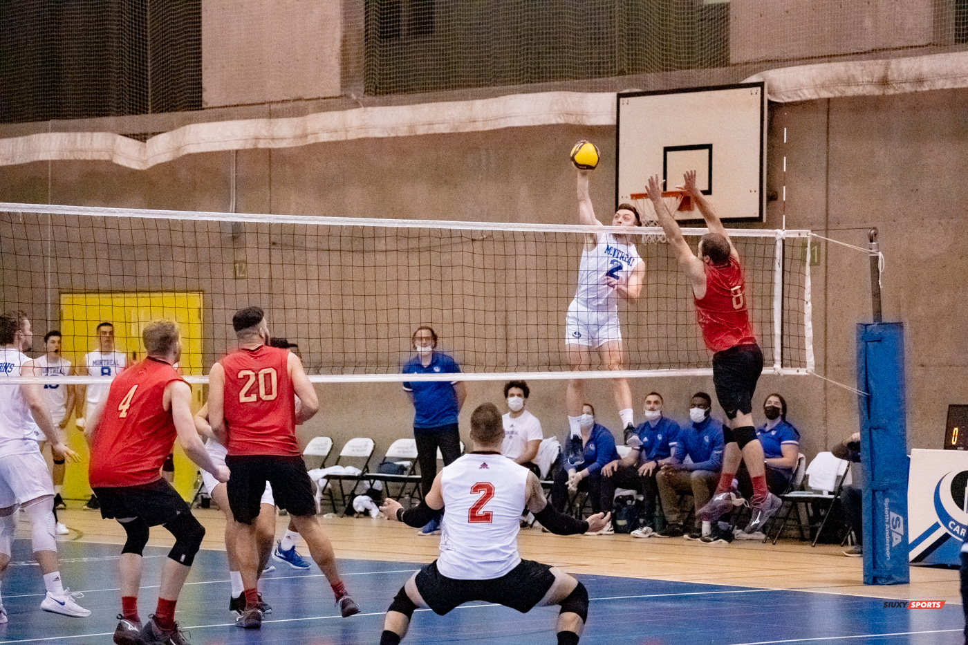 Julien BOILEAU - Rémi CADORET - Ludovic MARTIN -  Université de Montréal - Université Laval - Volleyball - Université de Montréal (3) vs Université Laval (2) (#CarabinsVsRgeOr2022VolleyM) Photo by:  | Siuxy Sports 2022-03-05