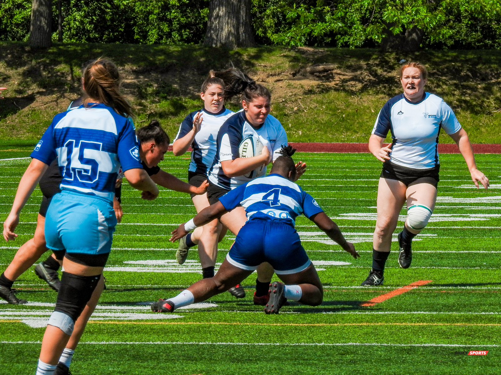 Audrey CHAMPAGNE - Ngalula FUAMBA -  Équipe féminine - Rugby Québec - Ontario Blues (w) - Rugby - RUGBY QUÉBEC (96) VS (0) ONTARIO BLUES - RUGBY FÉMININ XV SR - REEL A1 (#RugbyFemQCvON2022ReelA1) Photo by: Emilie Alchourron | Siuxy Sports 2022-07-02