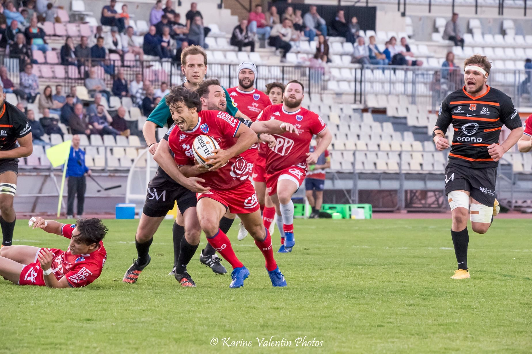 Steeve BLANC-MAPPAZ - Felipe EZCURRA -  Racing Club Narbonnais - FC Grenoble Rugby - Rugby - Narbonne (32) vs (32) Grenoble - 2022 (#NarbonneVsGrenoble2022) Photo by: Karine Valentin | Siuxy Sports 2022-04-15