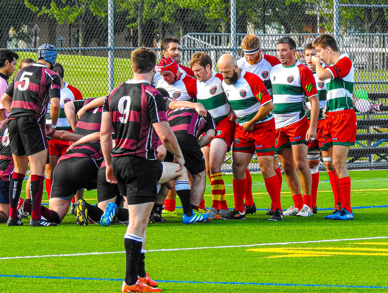 Julien CHESNAY - Tom IMBERNON - Loïc JOUGLA - Christopher MICHELETTI - Sébastien POCHELU -  Rugby Club de Montréal - Westmount Rugby Club - Rugby -  (#RCMvsWRC2017) Photo by:  | Siuxy Sports 2017-08-12