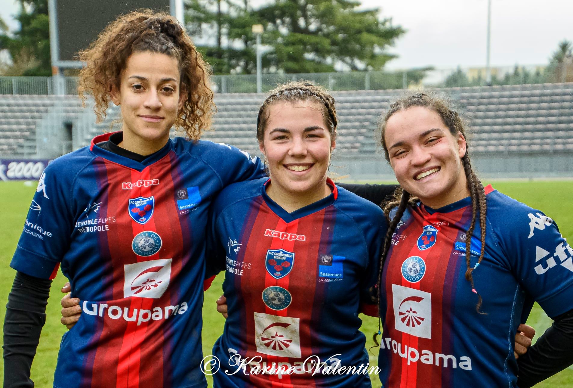 Lison AGRIODOS - Linda HAFSA - Julia TURC -  FC Grenoble Rugby -  - Rugby -  (#GrenobleVsBobigny2021Mar) Photo by: Karine Valentin | Siuxy Sports 2021-03-15