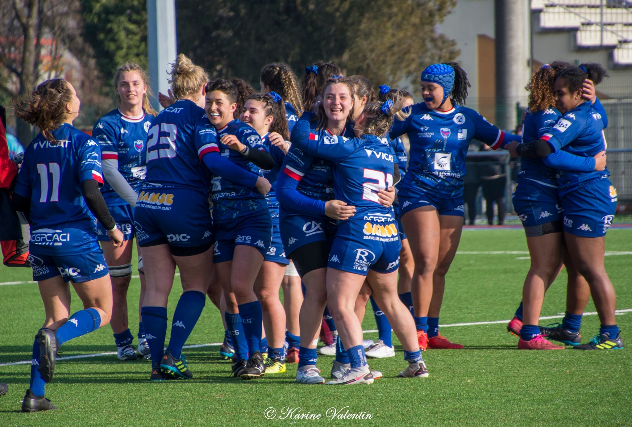 Lea CHAMPON - Emma GALLAGHER - Valentine GUILLET -  FC Grenoble Rugby -  - Rugby - Grenoble Amazones vs Stade Rennais Rugby (#AmazonesVsSRR2022jan) Photo by: Karine Valentin | Siuxy Sports 2022-01-30