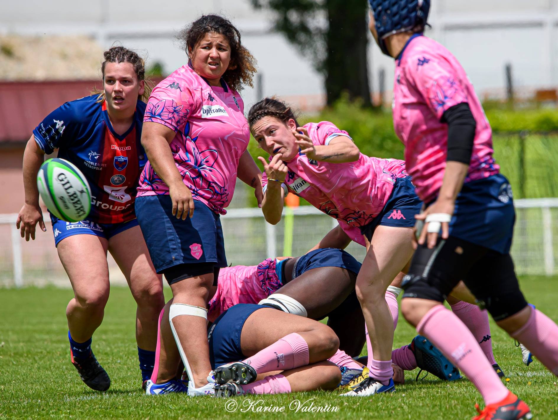 Lorette JACQUOT - Marie SALUZZO - Abigail TAMTBON -  FC Grenoble Rugby - Stade Français - Rugby -  (#GrenobleVsStdFrancais2021) Photo by: Karine Valentin | Siuxy Sports 2021-05-23