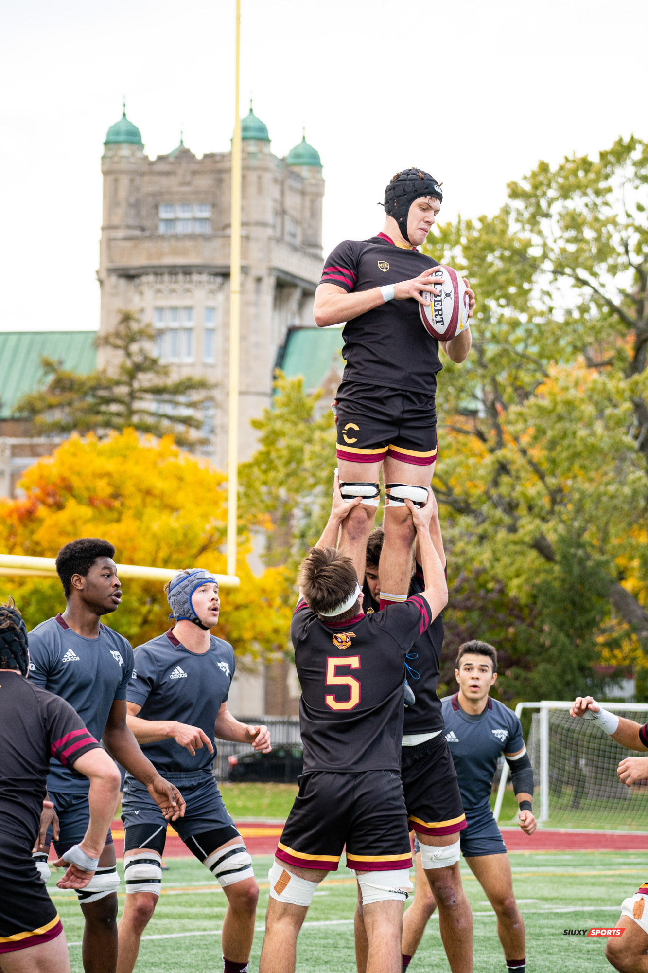 Wahid HAMIDI - Jacob HARRIES - Ben LAURIN - Yenam ZOUZOUA -  Université Concordia - Université Ottawa - Rugby -  (#ConcordiaVsOttawa2021m) Photo by:  | Siuxy Sports 2021-10-30