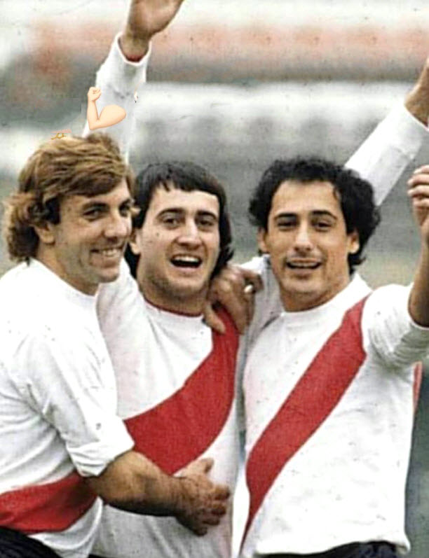 Norberto ALONSO - Juan José LÓPEZ - Reinaldo MERLO -  Club Atlético River Plate -  - Soccer - 3 grandes de una época dorada () Photo by:  | Siuxy Sports 1980-06-01